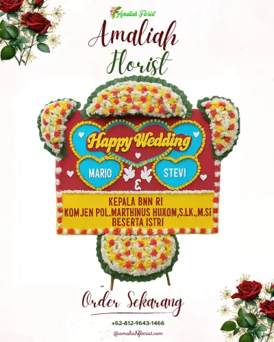 Karangan Papan Bunga Pernikahan di Korpri Raya